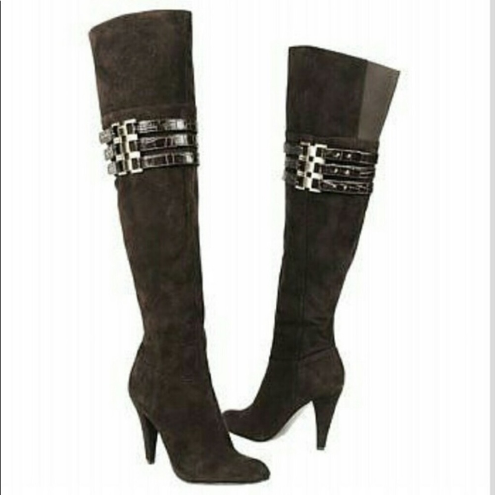 - Calvin Klein Waverly Over The Knee Boots black 7.5 NEW IN BOX suede